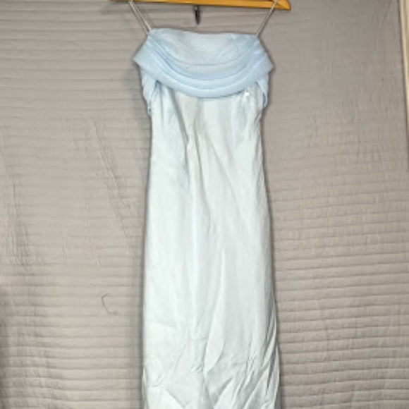 Dollar Dresses & Skirts - Women's Baby Blue Long Strapless Dress
